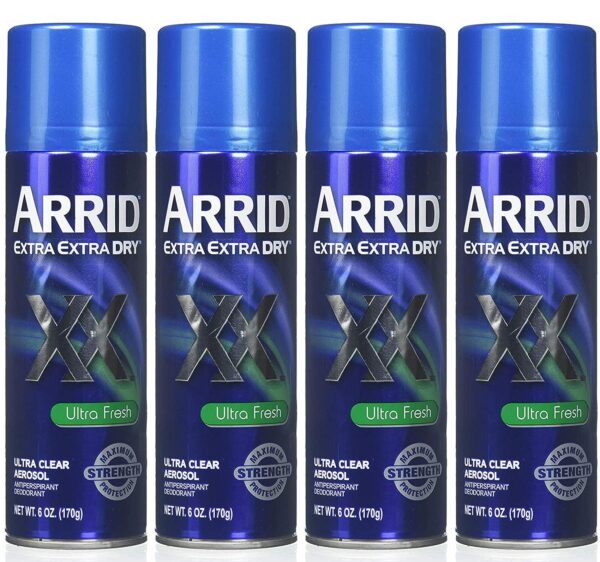 ARRID XX Ultra Clear Anti-Perspirant Deodorant Spray, Ultra Fresh 6 oz (Pack of 4)